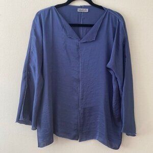tutu & lili blouse xs/small purple indigo long sleeve tunic